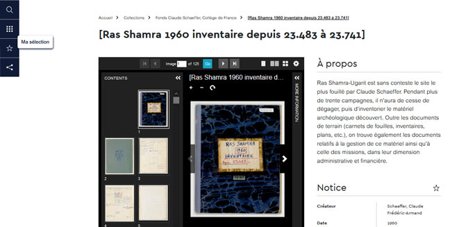 Schaeffer, Claude Frédéric-Armand, “[Ras Shamra 1960 inventaire depuis 23.483 à 23.741]”