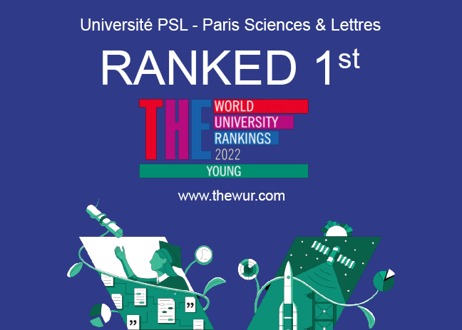 Université PSL est numéro 1 du classement mondial des jeunes universités publié par le Times Higher Education