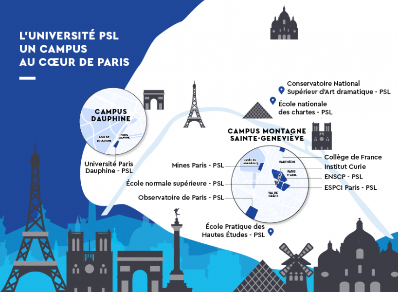 carte des établissements de paris psl