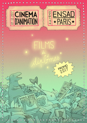 Affiche de la projection 2017 des films d'animation de l'EnsAD-Paris