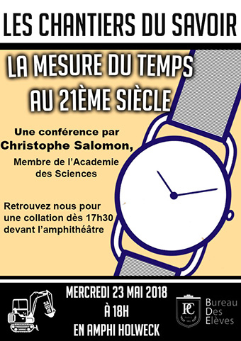 conférence sur la mesure du temps à l'espci Paris membre de l'université psl