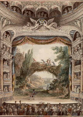 Intérieur de la Comédie-Française en 1790, par Antoine Meunier (1765–1808)
