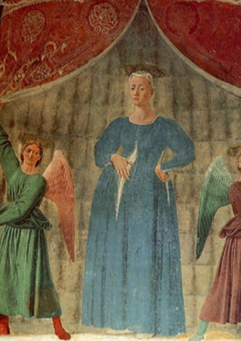 "Madonna del Parto", fresque de Piero della Francesca, (vers 1455), musée de Monterchi